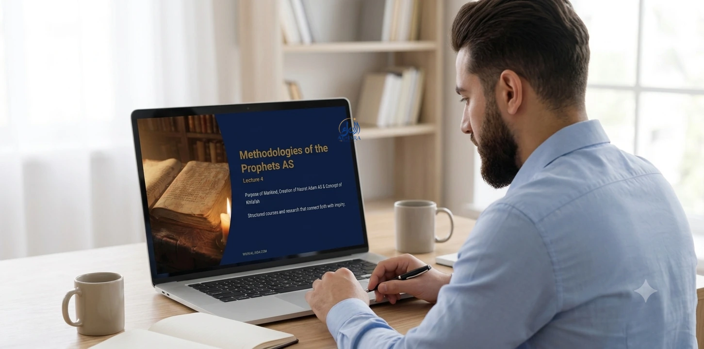 Student attending a guided AL-ISRA online course